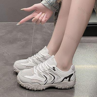 Mode Damen Sneaker Frühling Herbst Neu Atmungsaktiv Weiche Sohle Leichtgewicht Freizeitschuhe Komfort Outdoor Rutschfest Schnürschuhe Laufschuhe