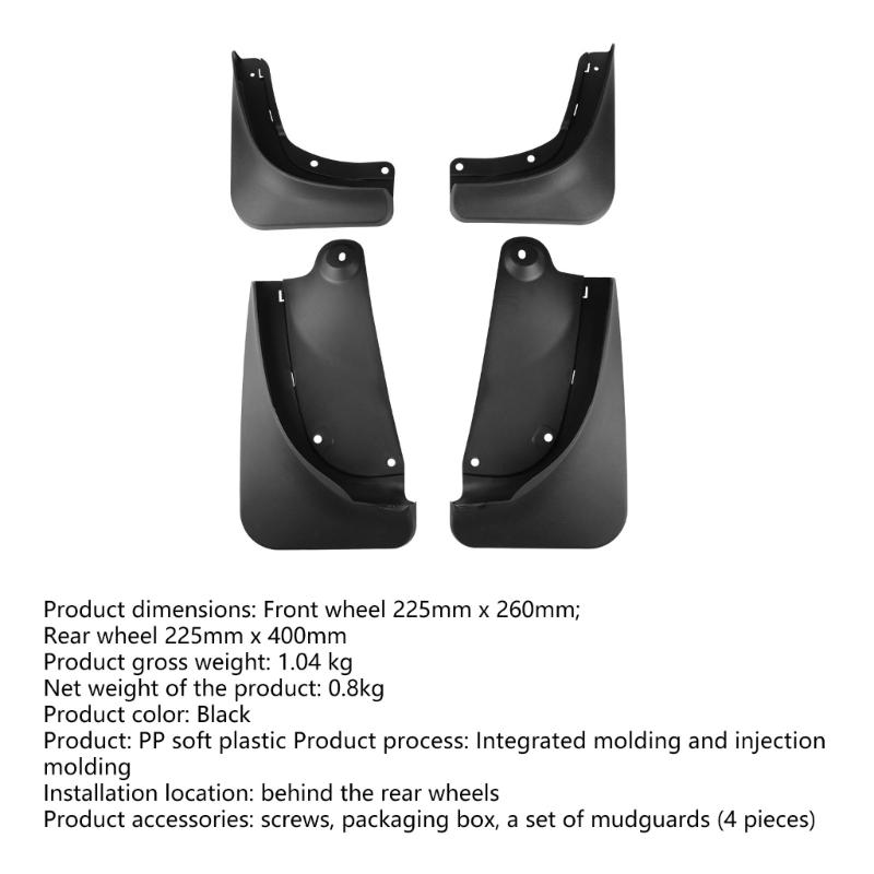 Heavy Duty Splash Guards Weatherproof Construction Automotive Wheel Mudguards Enhances Wheel Coverage for