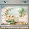 1 piece of 2D background fabric, cotton star balloons and plush toy polyester background banner for party