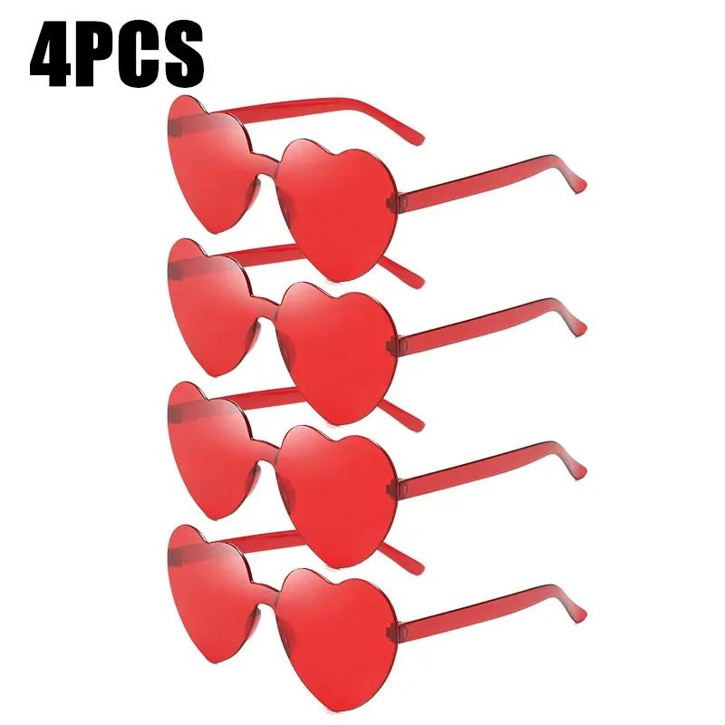 Sunglasses for Women Jelly Color Frameless Heart Shaped One-piece Glasses Dazzling Color Glasses