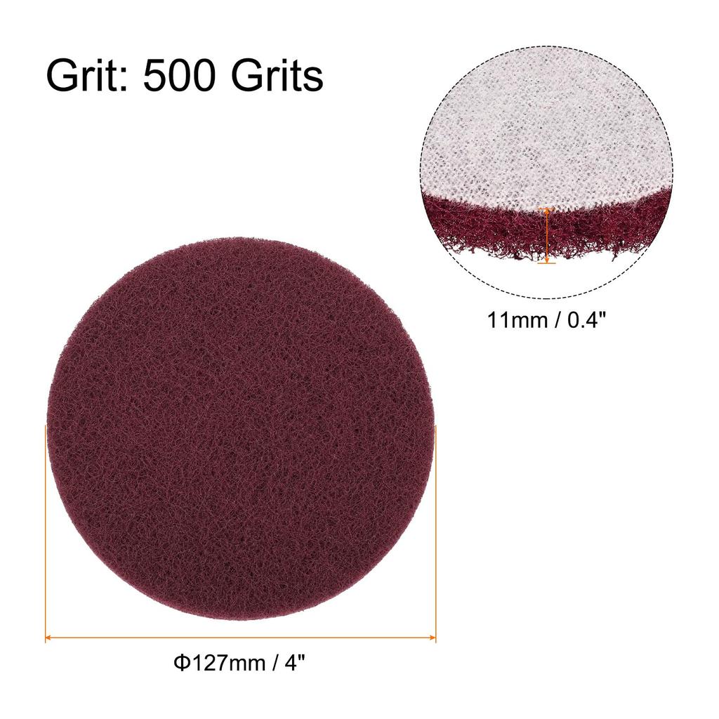 uxcell 20pcs Scrubber Scouring Pads 500 Grit Drill Power Brush Hook and Loop Surface Conditioning Discs Drill Scuffing Discs Scrub Pads for Home