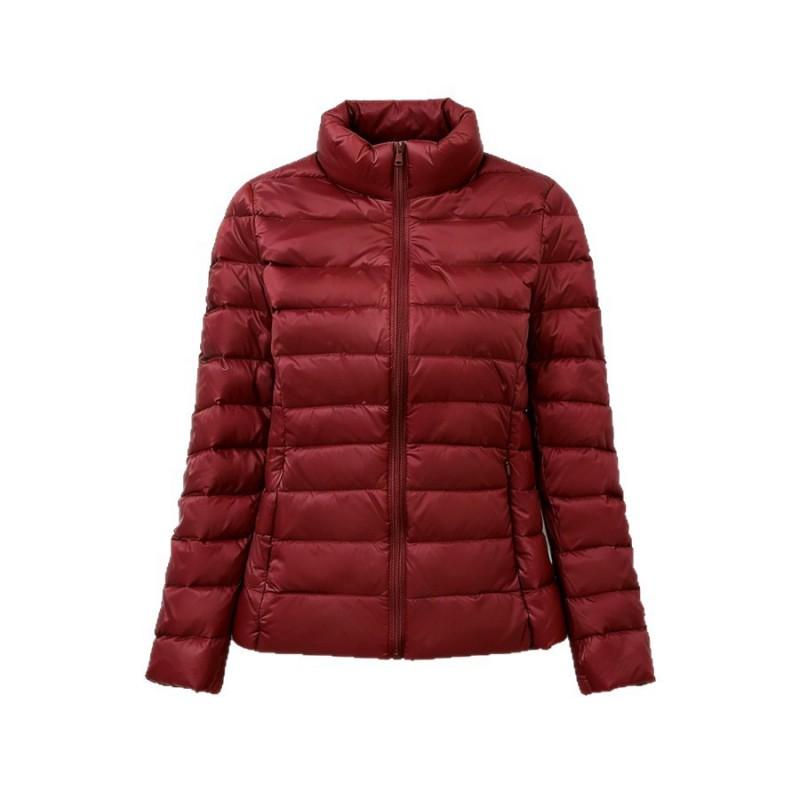 Womens Lightweight Down Jacket Winter Short Puffer Coat Stand Collar Slim Fit 7XL Duck 50% Fill Power