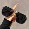 2PCS Fashion Retro Polarized Square Men's And Women's Sunglasses Korean Version Personality Sun Shade Large Frame Sunglasses