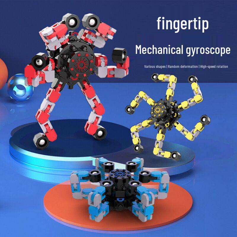 Children's Deformable Robot Spinner Toy for Boys - Finger Rotation Decompression Gift
