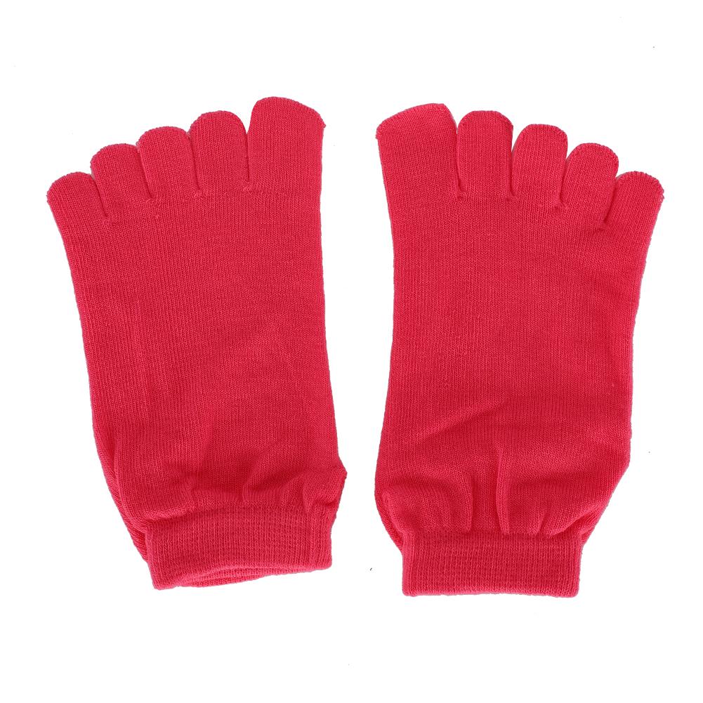 Soft Cotton Yoga Toe Socks Non Slip Breathable Pilates Socks Daily Foot Care Accessory(Rose Red )