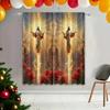 Christmas Religious Print Curtains Pole Bag Bedroom Living Room Decoration Home Curtain Polyester Ideal For Sitting