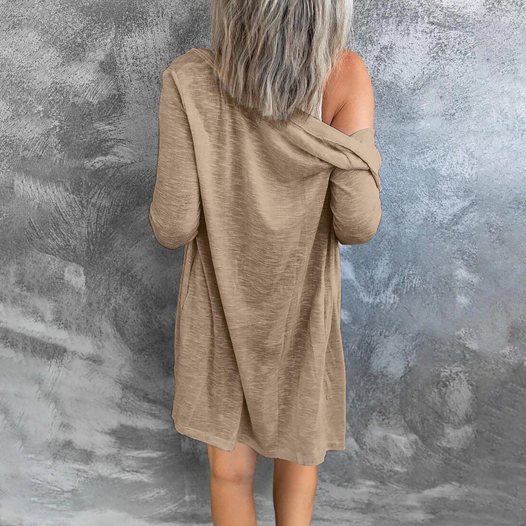 Cárdigan de Verano para Mujer S-5XL Ropa Protectora Solar Primavera y Otoño Casual Sólido Manga Larga Abrigo Versátil Holgado Top Talla Grande
