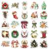 50 Retro Watercolor Christmas Stickers Holiday Decorations Hand Curtain Water Cup