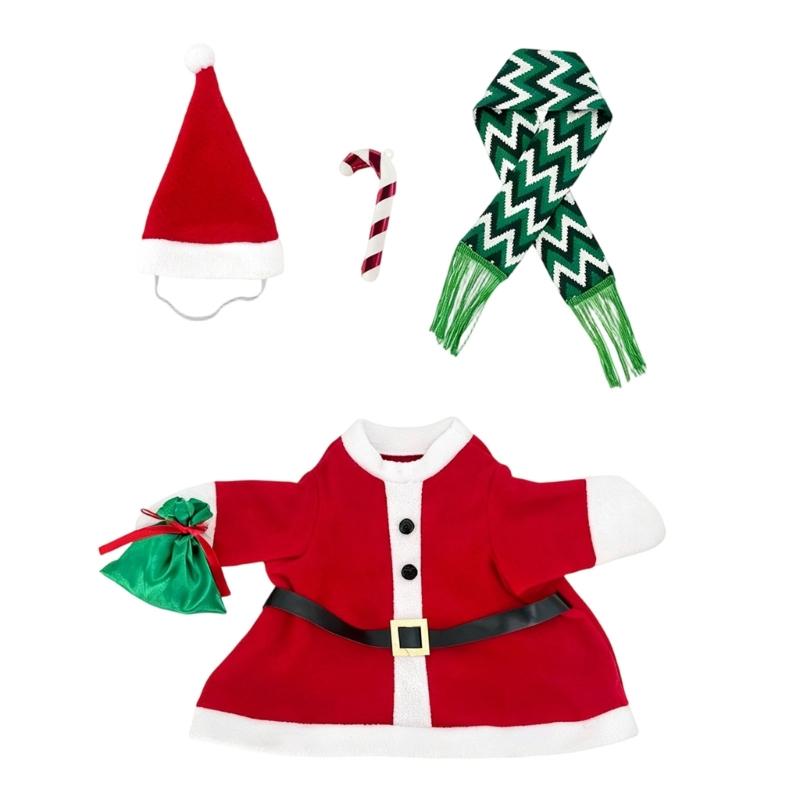 Christmas Porch Geese Clothes for 23 Inch Display, Polyester Outfit Set for Porch Accent, Entryway Display, and Indoors