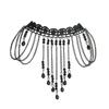 Tassel Drop Pendant Necklace Black Lace Beaded Necklace Elegant Choker Necklace  Women