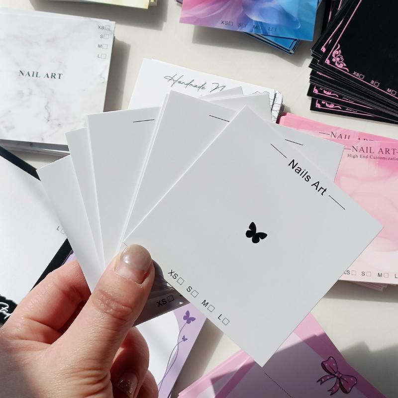20 Sheets Press On Nail Bottom Butterfly Cardboard Photo Prop Handmade False Nail Art Tips Display Show Card Manicure Tools