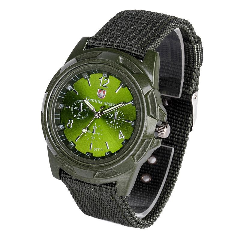Orologio Militare da Esterno in Tela di Nylon di Tendenza per Uomo e Donna - Lancette Luminose, Design Rotondo al Quarzo