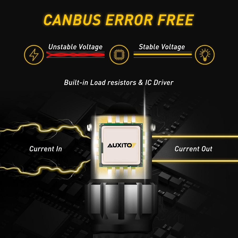 AUXITO P21W BA15S LED Bulb Canbus 1156 BAY15D 1157 P21/5W LED Car Lights 6500K White Super Bright Brake Lights Reverse Lamp DRL