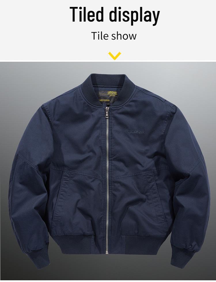 Herren Plus Size Lockere Baumwoll-Baseballjacke - Herbst/Winter Pilot Style Oberbekleidung.