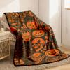 Gothic Magic Potion Skull Cat And Pumpkin Pattern Flannel Throw Blanket Cozy All-Season Comfort for Sofa Bed Office And Outdoor Ca
