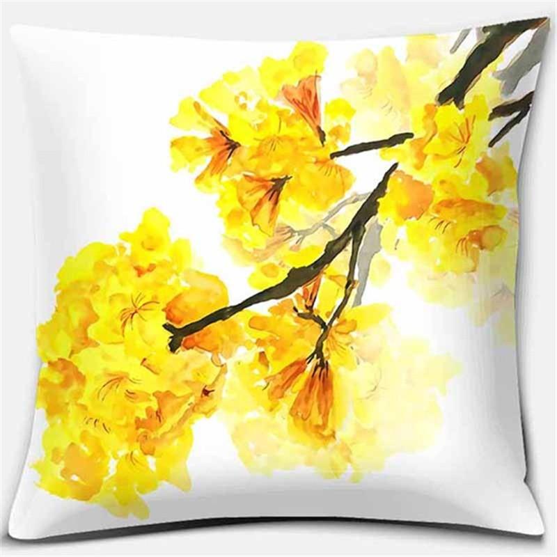 Bright Yellow Simple Geometric Series Pillow Gift Home Office Decoration  Bedroom Sofa Car Cushion Cover