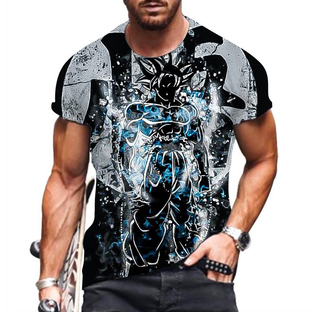 Essentials Dragon Ball Z T-shirt Men 2023 Men's Vegeta Goku Oversized Shirts Hip Hop Clothing Harajuku Style Trend Tops Fashion