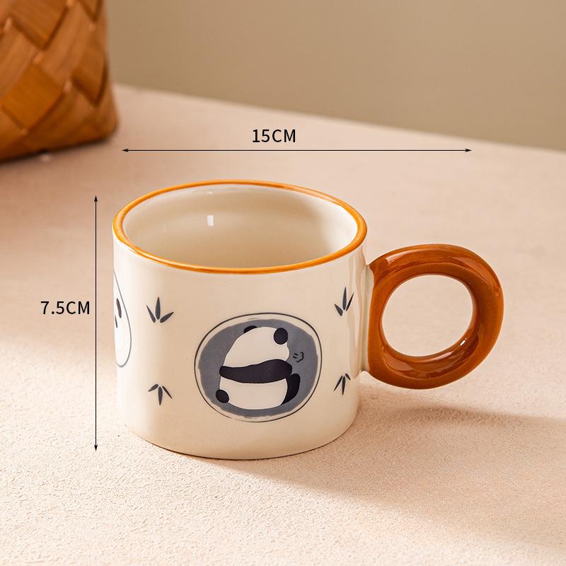 Creative Gift Panda Mug Cute National Treasure High Pretty Ceramic Coffee Cup Office Handmade Cup Household Cup