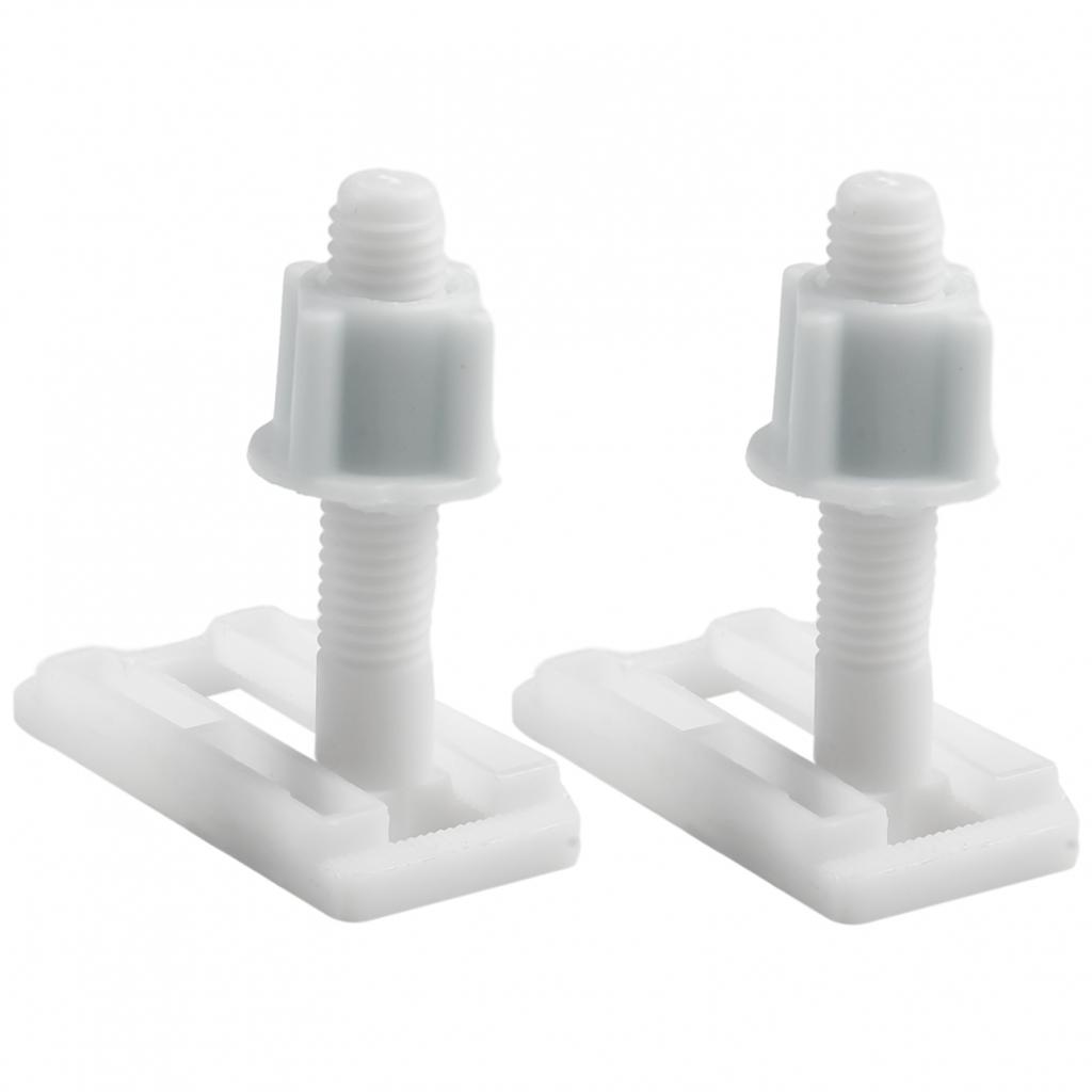 Toilet Hinge Screws White 2*Sliding Plates Accessories