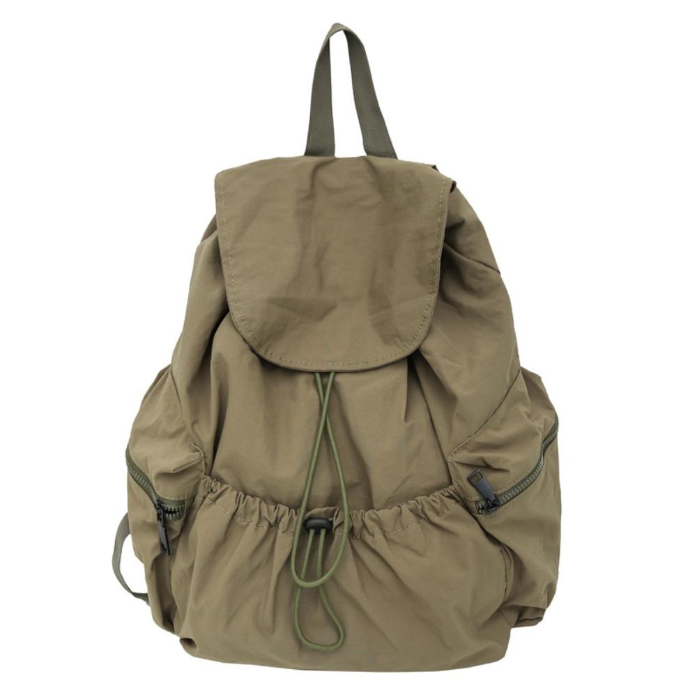 Casual Nylon Drawstring Backpack Lightweight College Student Schoolbag Canvas Shoulder Bag  Student