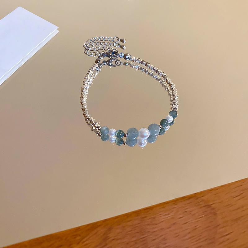 Elegant Crystal Flower Pearl Bracelet - Light Luxury Whitening Jewelry