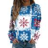 Women's Fashion Casual Long Sleeve Christmas Printed Neck Sweatshirt Top