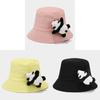 Childrens Cotton Sun Hat With Plush Panda Decoration For Summer Outdoor Play