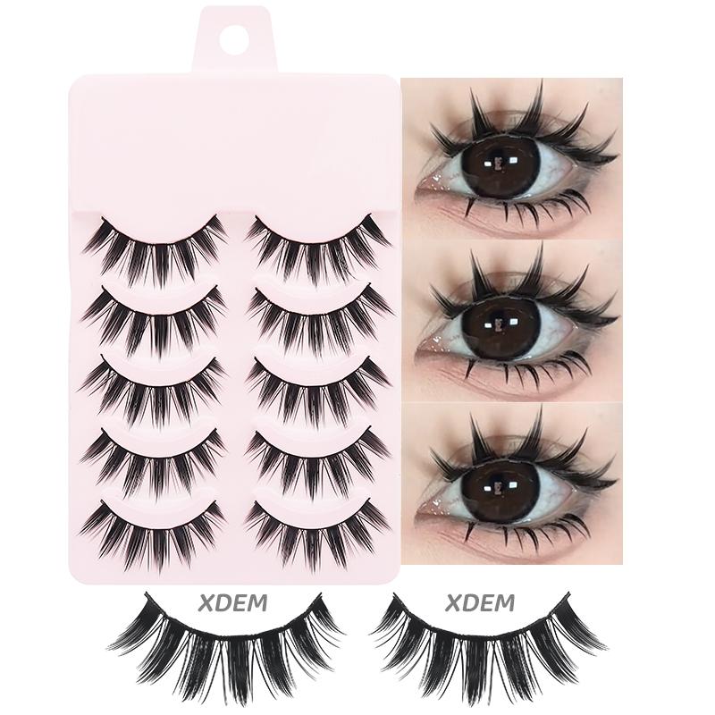 5 Paia Ciglia Manga Ciglia Occhi Ciglia Morbide Naturali Lunghe Ciglia Finte Anime Wispy Striscia Ciglia Finte Trucco