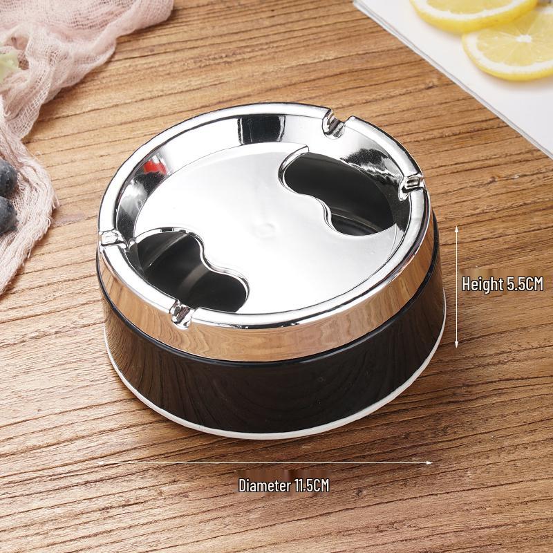 Creative Stainless Steel Ashtray with Lid - Anti-Fly, Ideal for Office, Bathroom, or Living Room
