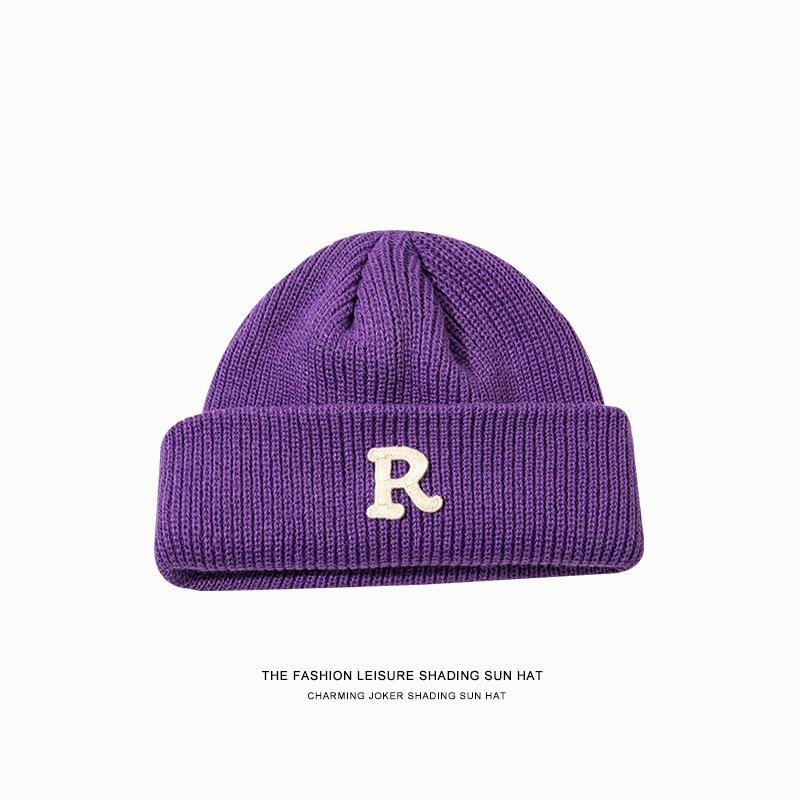 

Autumn and winter letter knitted hat, hat women s warm and cold protection ear protection tide versatile casual wool knitted hat average size