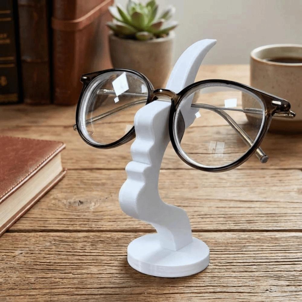 Curved Design Side-Face Shaped Eyeglass Holder Creative Artistic Desk Decor Christmas Present