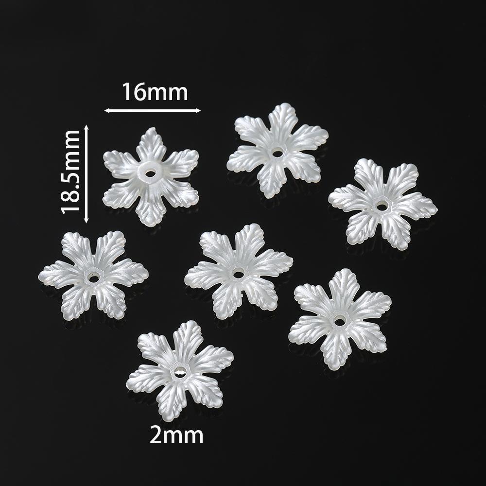 50pcs ABS Artificial Pearl Flower Shaped Beads Spacer Loose Beads for DIY Bracelet Necklace Phone Chain Jewelry Making Supplies