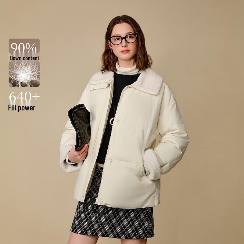 

INMAN Women s Faux Shearling Collar Down Jacket M