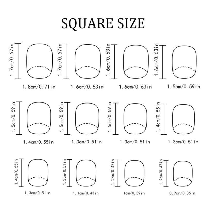 Blue White Floral Blueberry Sweet Design Square False Nail Pack of 24Pieces Artificial Nail Romance Design Easy Apply