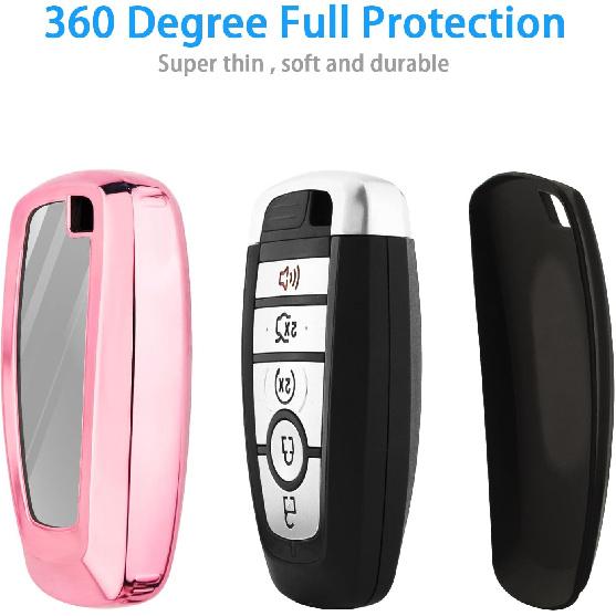 For Ford Key Fob Cover With Keychain,Key Fob Cover Case Shell For Ford Explorer Fusion Escape Edge Expedition F150 F250 F350 F450 F550 Maverick