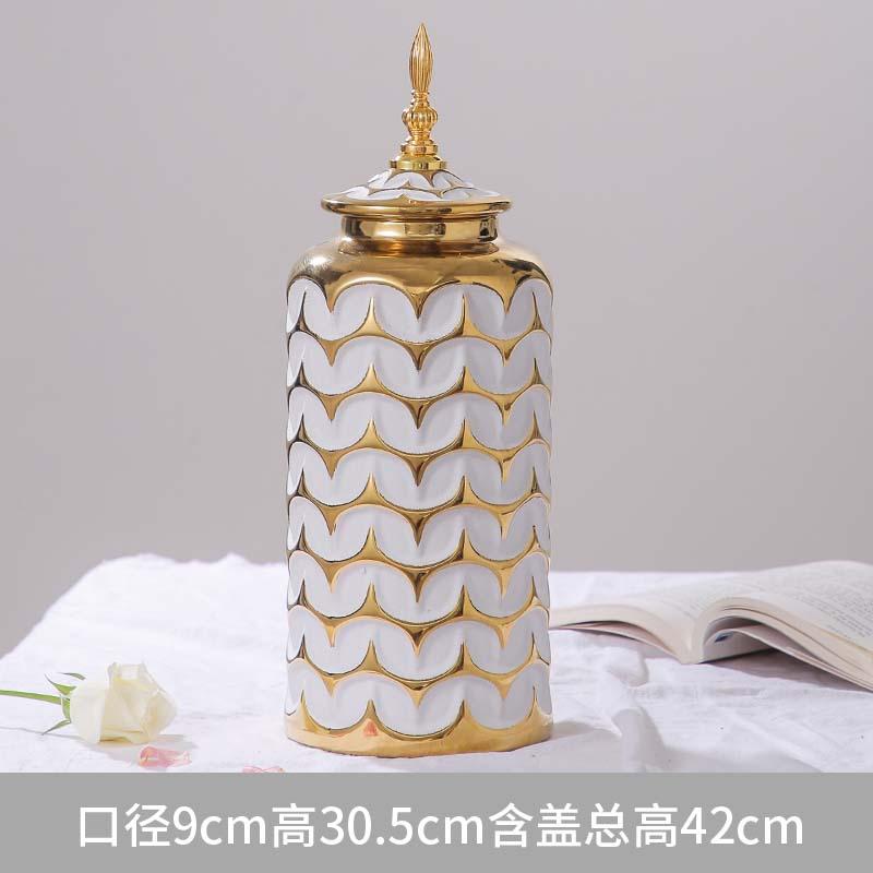 ceramic white golden vase decor Modern Home Living Room Dining Table Storage General Jars floral decoration white porcelain vase