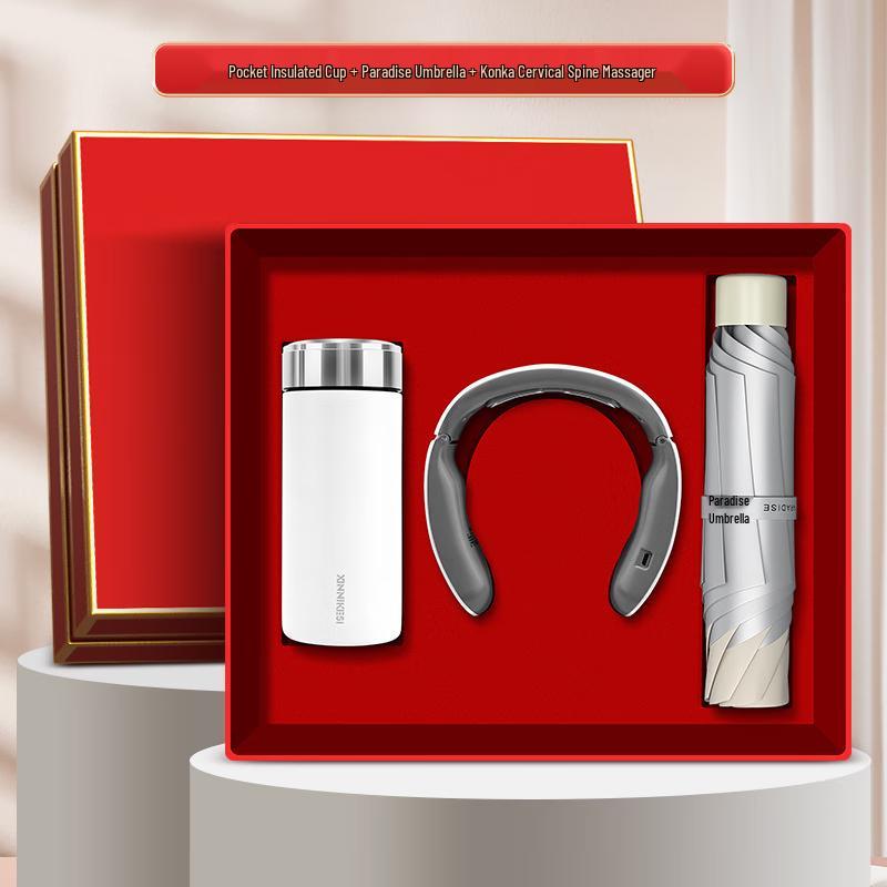 LED Digital Display Fan & Neck Massager Gift Set