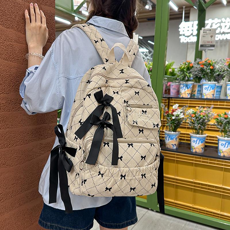 Student Schoolbag Women's Bow Large Capacity Backpack Laptop Backpack