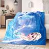 Frozen Cartoon Print Flannel Blanket for Bedrooms Chairs Picnics Travel Sofas Beds Home Decor Extra Large Gift for Kids