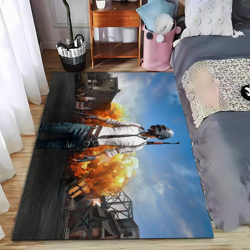 

Explosive Battle Character Rug in Dynamic Action Scene Suitable for use as an anti-slip game mat for living room and bedroom sofas 40x60cm( 15x23in )
