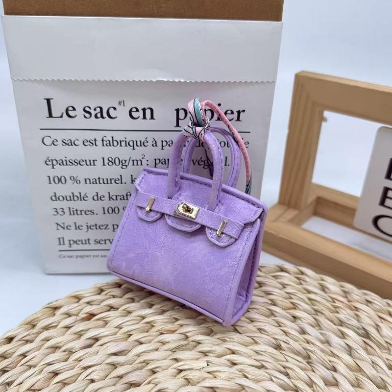 Solid Color Mini Platinum Bag Pendant Earphone Bag Key Bag