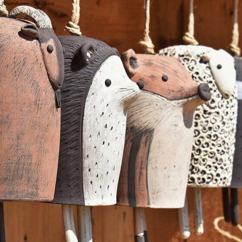 Beautiful Rustic Animal Wind Chimes Resin Nordic Style Cute Wind Chimes Bell Room Garden Door Outdoor Yard Decor Crafts