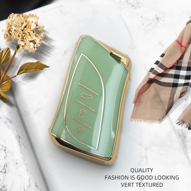 

Роскошный чехол для дистанционного ключа автомобиля с золотым краем для Lexus NX ES UX US RC LX GX IS RX 200 250h 350h LS 450h 260h 300h UX200 C Only Key Case