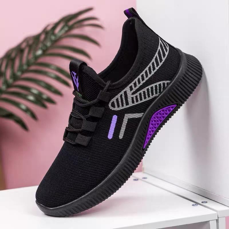 

2025 autumn new casual women s shoes travel shoes student shoes breathable fly-woven sports shoes color work shoes 40