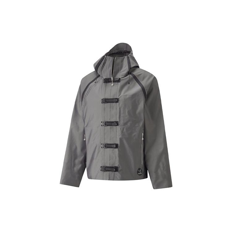 PUMA x PRONOUNCE Crossover Casual Solid Color hooded Long Sleeves Jacket Silver Men s 534030-76 L