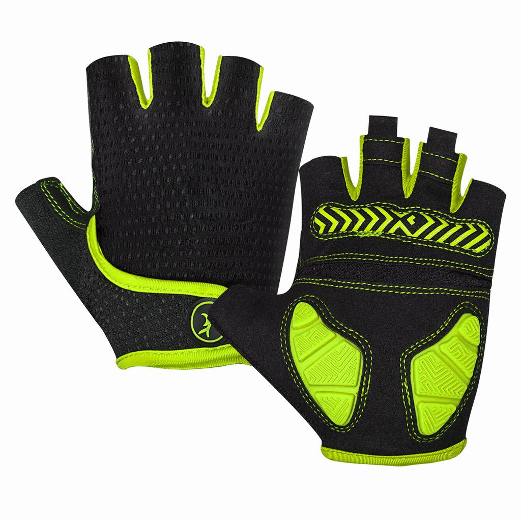 MOREOK Half Finger Bike Gloves 5MM Silicone Pads Bicycle Gloves Shock-Absorbing Non-Slip Mountain Cycling Gloves