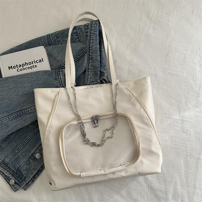 2025 Spring Large Capacity Multi-functional Versatile Simple Niche Ins Shoulder Crossbody Double Backpack New Tote Bag