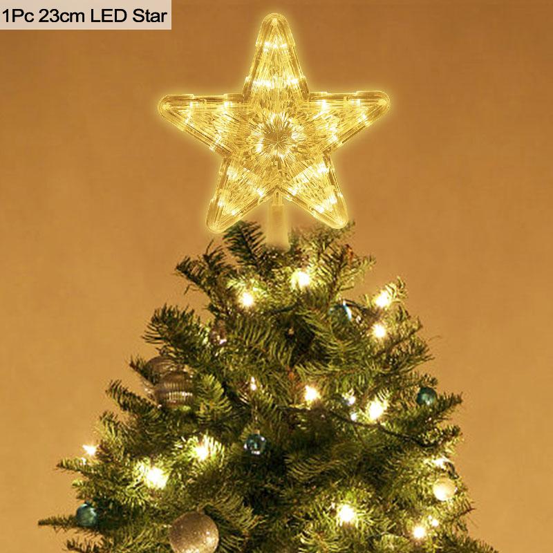 Christmas Tree Top Star LED Light Lamp Christmas Decorations For Home Xmas Tree Ornaments Navidad New Year 2025 Natal Noel
