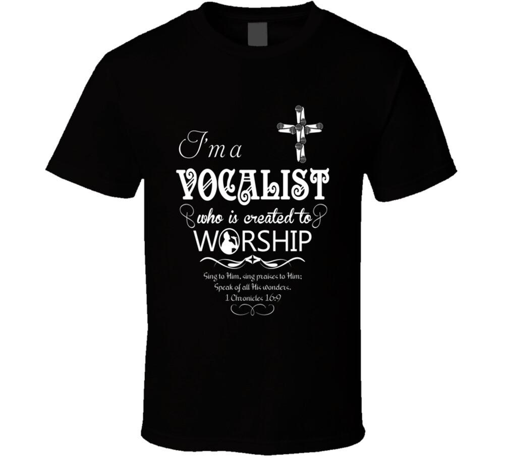 Christian T-Shirt Mens Womens Tees Top - I m a Vocalist Created to Worship 2XL