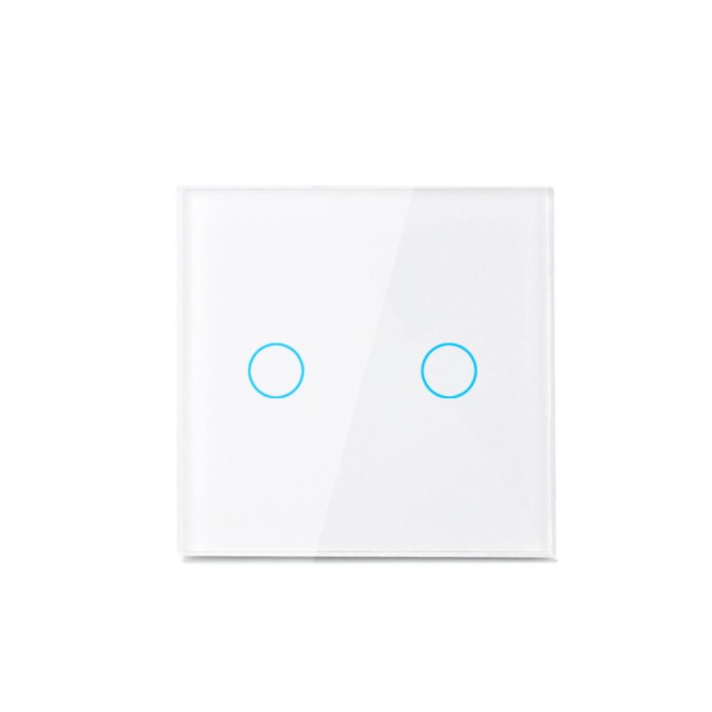 Crystal Glass Panel LED Light Switch AC100-240V EU Plug LED Sensor Switch Fire-Resistant 1/2/3 Gang Wall Light Switch